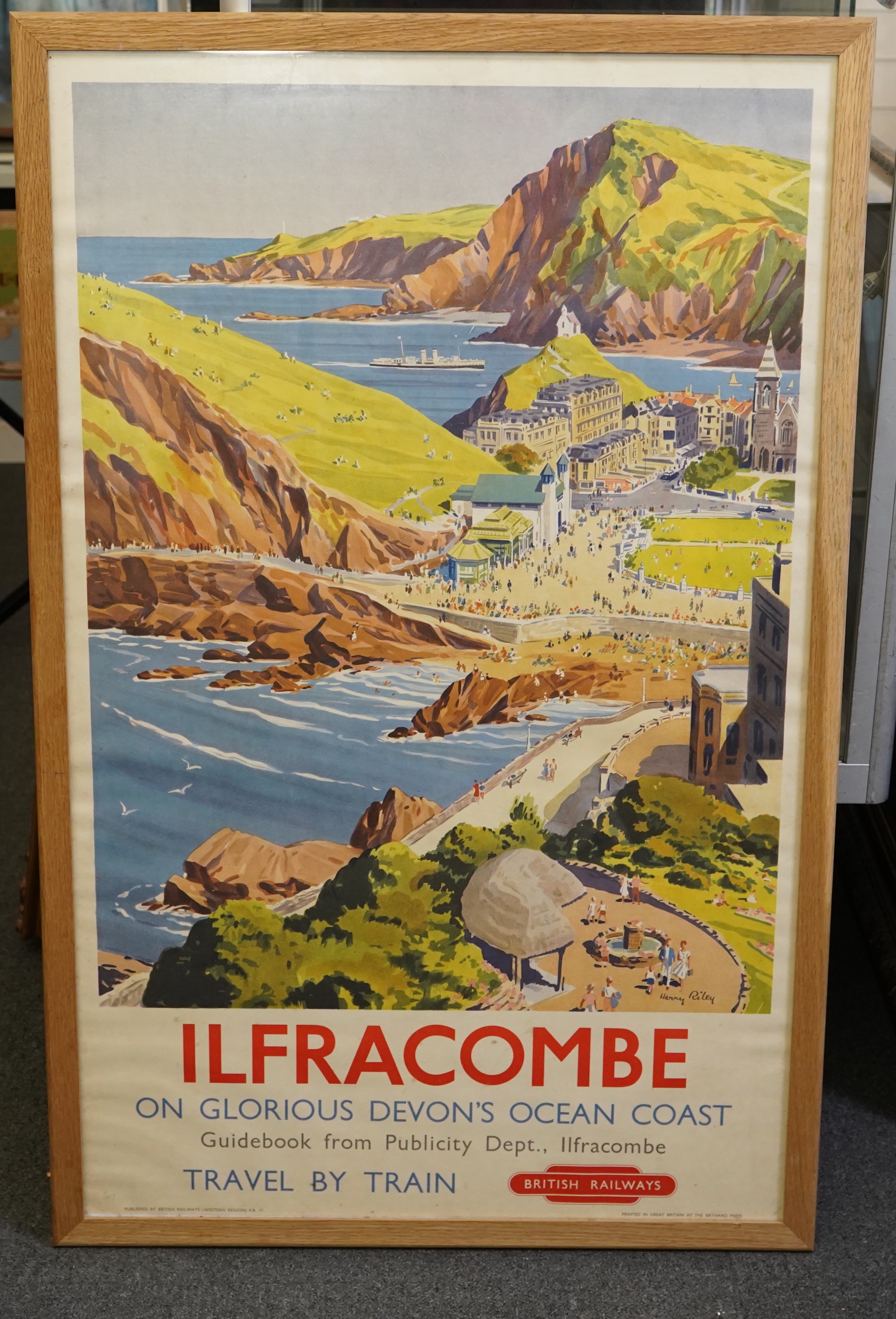 Harry Arthur Riley (British, 1895-1966), Ilfracombe on Glorious Devons Ocean Coast, British Railways Travel By Train poster, 101.5 x 63cm